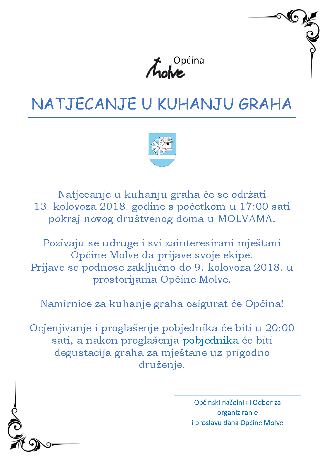 Obavijest za natjecanje u kuhanju graha